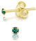 Pendientes Verdes Mujer - Pendientes Esmeralda Plata Ley 925 Chapados Oro con Cristal Swarovski 2 mm - Pendientes Oro Mujer - Pendientes de Colores - Aretes Dorados - Pendientes Mujer Verde Esmeralda