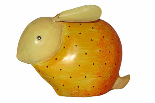 N / A Farbenfroher Osterhase orange Größe L im Shabby Look Hase Ostern Frühling Osterdekoration Deko