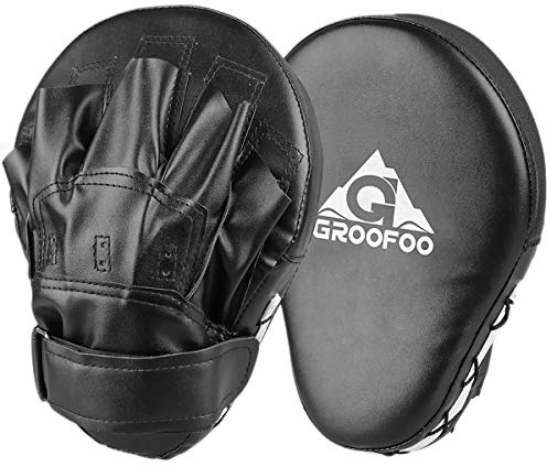 GROOFOO PU handmadrasser boxning kickboxning repor för sparring träning, boxning kuddar slaghandskar boxning för barn och vuxna MMA, Muay Thai, Karate, Dojo, Taekwondo, kampsport
