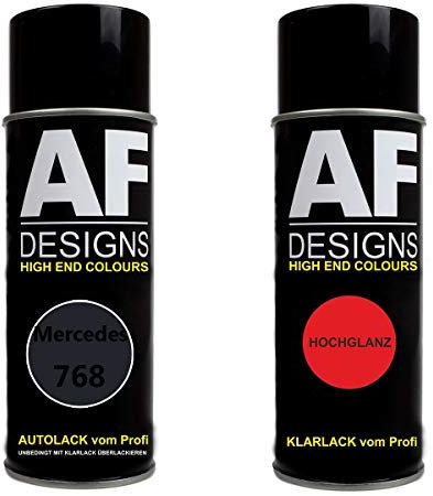 Alex Flittner Designs Bombe aérosol compatible avec Mercedes/Daimler Benz 768 Diamantschwarz Pearl Vernis de base transparent en aérosol 400ml
