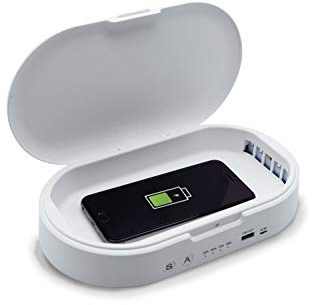 Boîte stérilisatrice UV multifonction. Chargement sans fil du téléphone. Diffusion des arômes