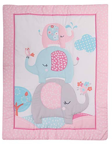 HMtideby Babydecke, Animal Themed Baby Kleinkind Decke Quilt Kinderbett Tröster Krippe Baby Quilts für Jungen und Mädchen Kinderzimmer Bett Decke 84x107cm, Rosa Elefant