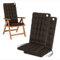 HAVE A SEAT Luxury | Gartenstuhlauflagen - Bequeme Hochlehner Polster Auflage, waschbar bei 95°C, Trockner geeignet, Sitzauflage für Gartenstuhl (2er Set - 120x48x8 cm, Braun)