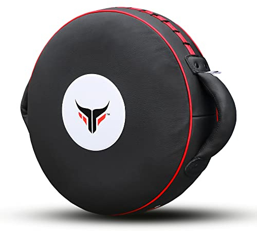 Mytra Fusion Boxing Pads – Strike Pad Echtleder Boxing Round Pad MMA, Muay Thai, Kickboxen, Training Focus Mitts