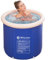 Baignoire Gonflable Pliable Portable En Plastique 75x75cm Tremper Petit Espace D'hydrothérapie Pour Adultes (L, Bleu)