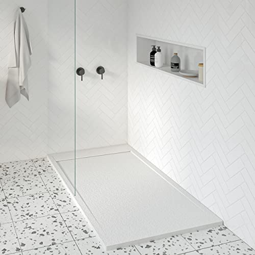 KOES - Plato de Ducha de Resina Modelo AMUR – 80x120 – Blanco RAL 9003