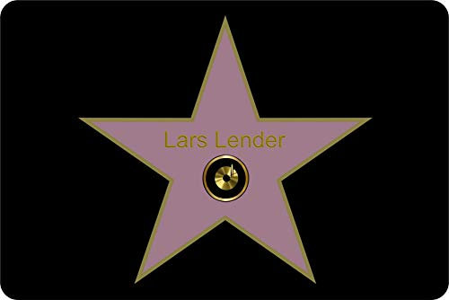Verlag HE Fußmatte Walk of Fame mit Namen personalisiert Flur Geschenk Eingang Treppenhaus Umzug aussen innen waschbar lustig