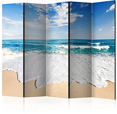 murando Akusticher Raumteiler Landschaft Foto Paravent 225x172 cm beidseitig auf Vlies-Leinwand Bedruckt Akustikschaum Trennwand Spanische Wand Sichtschutz Home Office Meer Strand Sommer c-B-0035-z-c
