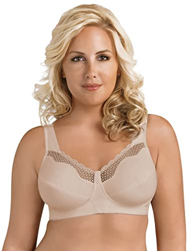 Exquisite Form Women's Cotton Soft Cup Bra, Damask, 42B