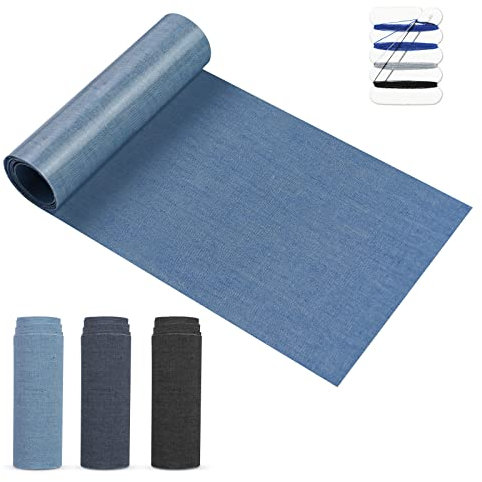 HTVRONT Iron on Patches 4 by 20 4 Rolls- Patches for Clothing 4 Colors Denim Patches for Jeans Repair with Repair Kit
