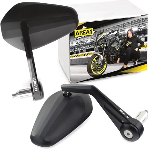 Area1 Motorrad Spiegel Lenkerendenspiegel CNC kompatibel mit fuer KSR Moto Motorroller mit M8 und M10 Gewinde (V56)