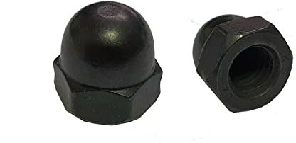 Black Stainless Steel Dome Nuts M3 M4 M5 M6 M8 M10 Pack of 6 pcs (M6)