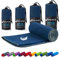 Fit-Flip Mikrofaser Handtuch - kompakt, leicht und schnelltrocknend - Microfaser Handtücher - als Reisehandtuch, Sporthandtuch, Strandtuch und Badetuch groß (40x80cm, Marineblau - Grau)
