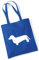 Huuraa Tote Bag Dackel Silhouette Geschenk 10 Liter Bright Royal Baumwolle Dackel Mitbringsel
