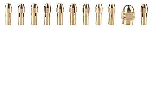 Spannzange Bohrer 11Pcs Collet Set Chuck Messing 3mm Mini für Drill Grinder Kupfer Bit 3000 11Pcs 4 Backen Kupferbohrer Nagelabzieher für Mini Electric Grinder Rotate