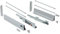 Cajón de cocina AZERODESIGN altura 199mm guías de freno de extracción total, rieles de hasta 50 kg de peso, color en gris laterales regulables, kit de varillas redondas (500mm)