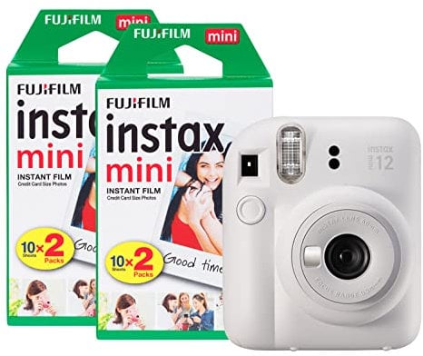 Fujifilm Instax Mini 12 Instant Camera with 40 Shot Film Pack - Clay White