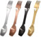 Cucharas de Tenedor Multifuncional en Acero Inoxidable 5 en 1 Cuchillo, Abrelatas, Abridor de Botellas Cubiertos de Acampar con Bolsa para Picnic, Viajes, Senderismo 4 Piezas (4 Colores)