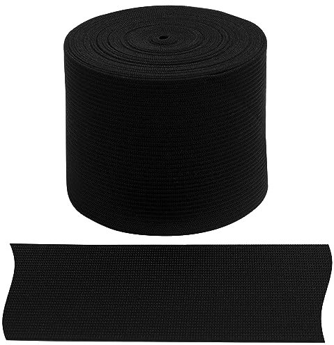 AERZETIX - C67546 - Flaches geflochtenes Gummiband 5 Meter - Breite 60 mm - Polyester + Latex - Farbe schwarz