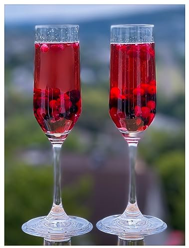 Topkapi Copas de champán Elite Herzhausen, copas de champán Prosecco, copas de vino espumoso, copas de vino espumoso, copas de bayas silvestres, altura 22 cm, aptas para lavavajillas, cristal sin