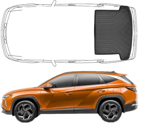 Trimak Kofferraumwanne für Hyundai Tucson 4.Gen ab 2021 *ohne Soundsystem* | Kofferraummatte aus TPE Gummi, Passgenau, Wasserdicht, Hoher Rand, Rutschfest, Leicht zu Reinigen