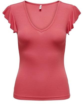 ONLY Damen Onlbelia Cap Sleeve JRS Noos Top, Rot, L EU