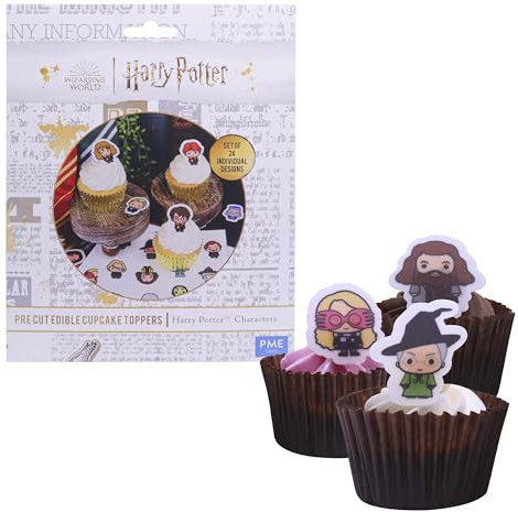 PME Harry Potter Toppers para Cupcakes de Papel de Azúcar, Set de 24, Personajes icónicos