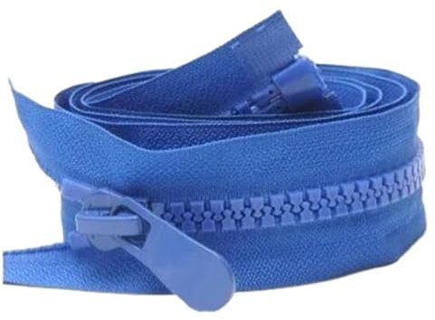 Cerniera A Denti Grossi Con Cerniera Grande Con Estremità Aperta In Resina Da 1 Pezzo Da 100Cm, Blu, No.8.100cm