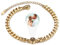 INBLUE Personalisierte Foto Projektion Armband für Paar - Edelstahl Kandare Kette Mit Projektion Perle - Individuelles Bild Innen Memorial Geschenk für Frauen - Gold