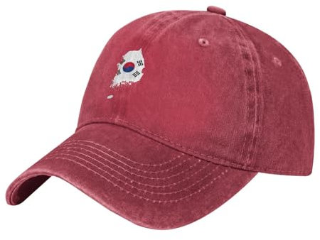 Baseballkappe Geländekarte Von Südkorea Baseball Cap Baumwolle Baseball Mütze Leichtgewicht Cowboy-Hut Für Golf, Running, Teenager