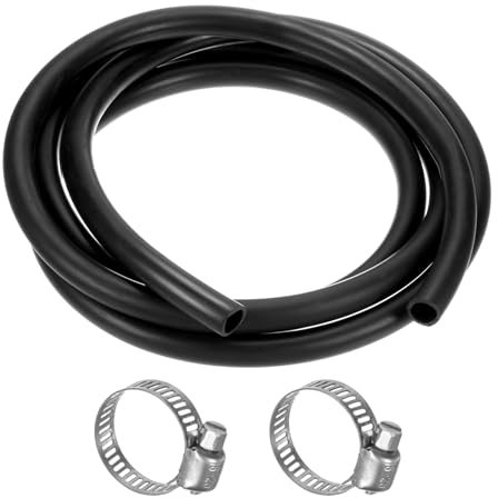 M METERXITY Lubricating Oil Hoses, (3/16) 15mm ID x 20mm OD 9.84FT Rubber Tubing Hose Pipe Rubber Hose W 6pcs Clamps for Irrigation/Small Equipment/Outdoor/Garden Water Tubing [Black]