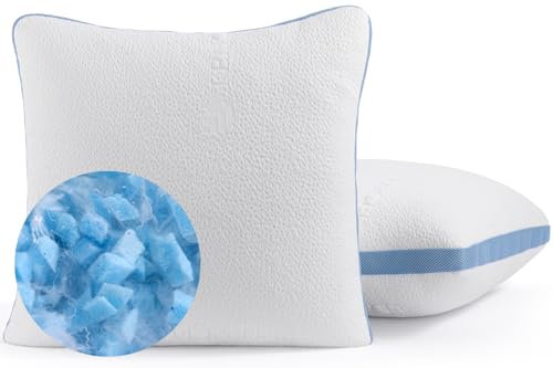 Hiimgo Kopfkissen 80x80 cm (2er Pack), Höhenverstellbares Schlafkissen, Memory Foam Kissen, waschbares Bettkissen, Beddingkissen mit anpassbarer Füllung, mit Reißverschluss