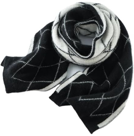 VRJVPQBE Kaschmirschal for Männer und Frauen, langer Strickschal, weich und warm, modisch im Winter(Nero)