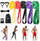TOMSHOO Resistance Bands Set, Widerstandsbänder Fitnessbänder Klimmzugband Trainingsband mit Türanker, Griff, Aufbewahrungstasche, Mehreren Widerstandsstufen, für Krafttraining, Stretching