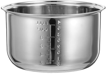 Amosfun Universeller Edelstahl-Reiskocher-Innentopf Ersatz, 4L, FüR Verschiedene Marken, Zum Kochen, Brei-Kochen, Leicht Zu Reinigen