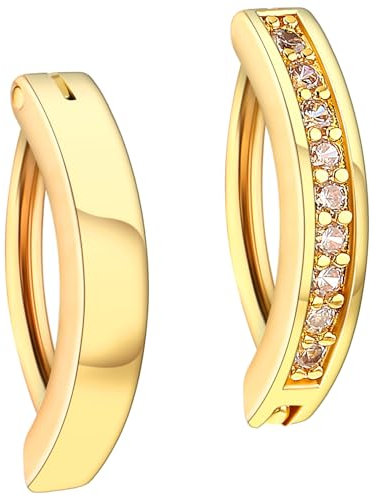 Lusofie 2 Stück Gold Bauchnabelpiercing Chirurgenstahl 16g Clicker Piercing Bauchnabel Ring Set Bauchnabelring Glänzend & Cz Körper Bauchnabel Piercing Schmuck Kupfer Für Damen Frauen
