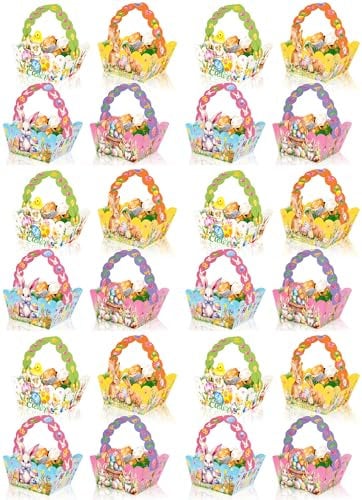 Easter Basket Craft 24Pcs for Kids to Decorate and Fill with Treats or Eggs Leannae Easter Arts Crafts for Kids to Make DIY