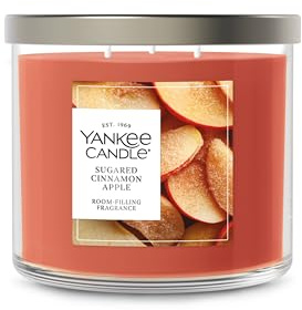 Yankee Candle Sugared Cinnamon Apple, Scented Candle, 14.5oz 3-Wick Candle Jar with up to 40 Hours Burn Time