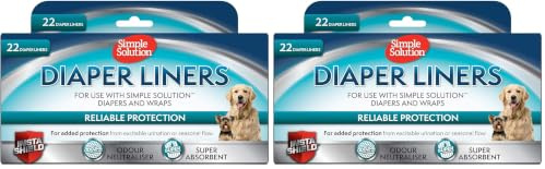 Simple Solution Disposable Dog Diaper Liners, Ultra Absorbency - 44 pack