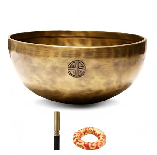 Fay Bless Juego de cuencos tibetanos hechos a mano – Cuenco de sonido de meditación nepalí de luna llena para yoga, curación de chakras, terapia de sonido, alivio del estrés, atención plena y