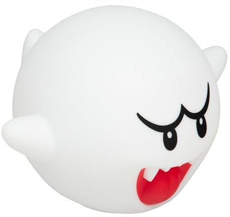 Paladone SquishyGlo Silikon-Lampe Boo aus Super Mario, offiziell lizenziert, kabellos, wiederaufladbar, Nintendo-Lampe für Kinder und Jugendliche, Schlafzimmerdekoration, Gaming-Sammlerstück