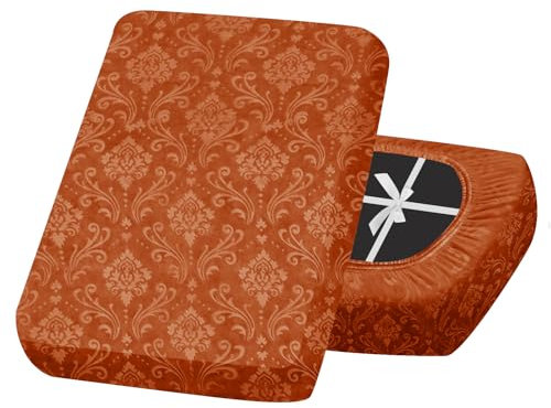 SYLC Sitzkissenbezug Samt Geprägt, rutschfest Polsterbezug Mit 4 Krawatten, Stretch Bezüge Für Wohnwagenpolster Palettenkissen Ecksofa Auflagen (Orange,1pc Large backrest)