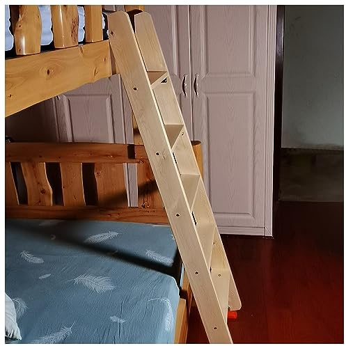 KLGFBDC Scala di Ricambio per Letto a Castello Doppio – Gradini Larghi 205 cm e Alti 10 cm con Ganci e Cuscinetti Ideale per Letti a soppalco Robusta Scala in Legno per Una Salita SIC