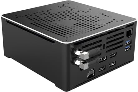 ANDAQI 4K Mini PC, HTPC, NUC, Small Server, Windows 11 or Linux Ubuntu, Support Proxmox, Vmware, ESXI, KODI, XEON E-2276M, BY02, DP, HDMI, Type-C, 2 x LAN, 8G RAM, 128G SSD, 1TB HDD