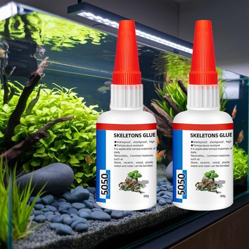 Colla per Acquario,Colla Piante Acquario,Colla Gel per Coralli,Acqua Gel,Colla per Piante Super Forte,Colla Super Forte per Tutto,per Corallo, Pietra, Legno, Decorazioni Acquario (2pc50g)