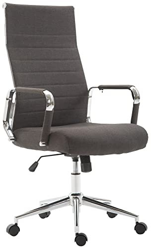 CLP Bürostuhl Kolumbus Stoff I Ergonomischer Chefsessel I Komfort Für Lange Arbeitstage I Robust Und Langlebig Für Gaming Und Home-Office, Farbe:dunkelgrau