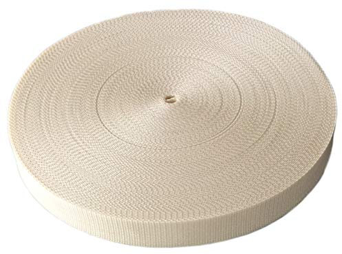 Schnoschi Gurtband Polypropylen 10 Meter lang – viele Verschiedene Breiten und Farben 10mm 15mm 20mm 25mm 30mm 40mm 50 mm (Creme, 20 mm)