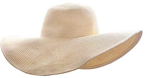 Wowlife Schlapphut mit breiter Krempe, einfarbig, groß - Beige - Medium