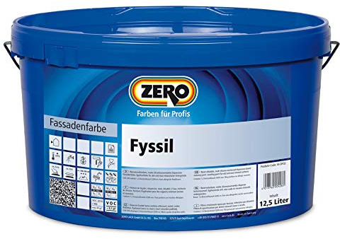 ZERO Fyssil Siliconharzverstärkt Siliconharz Fassadenfarbe weiß fungizid und algizid 2,5 l