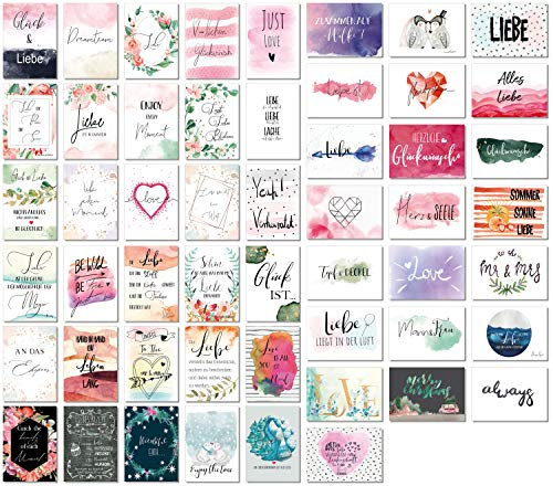 Matri & Moni 52 Postkarten Hochzeit - 52 Wochen lang, jede Woche eine Liebe Postkarte - Kreatives Hochzeitsgeschenk - Postkarten Hochzeitsspiel - A6 (10,5cm x 14,8cm)